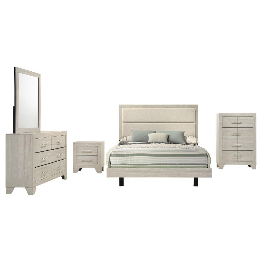 Second image of TRENTON 5-PIECE QUEEN BEDROOM SET RUSTIC CREAM
