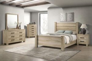 OAKGLEN 5-PIECE QUEEN BEDROOM SET WEATHERED OAK