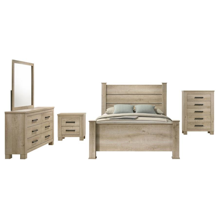 Second image of OAKGLEN 5-PIECE QUEEN BEDROOM SET WEATHERED OAK