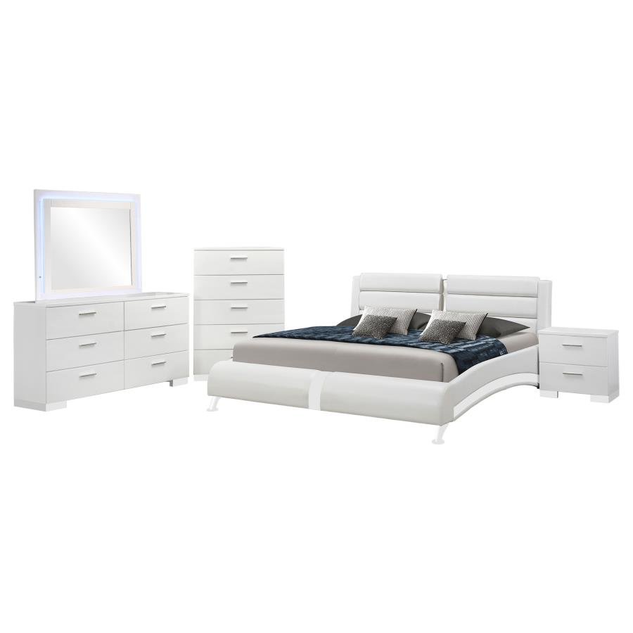 Second image of JEREMAINE 5-PIECE QUEEN BEDROOM SET WHITE