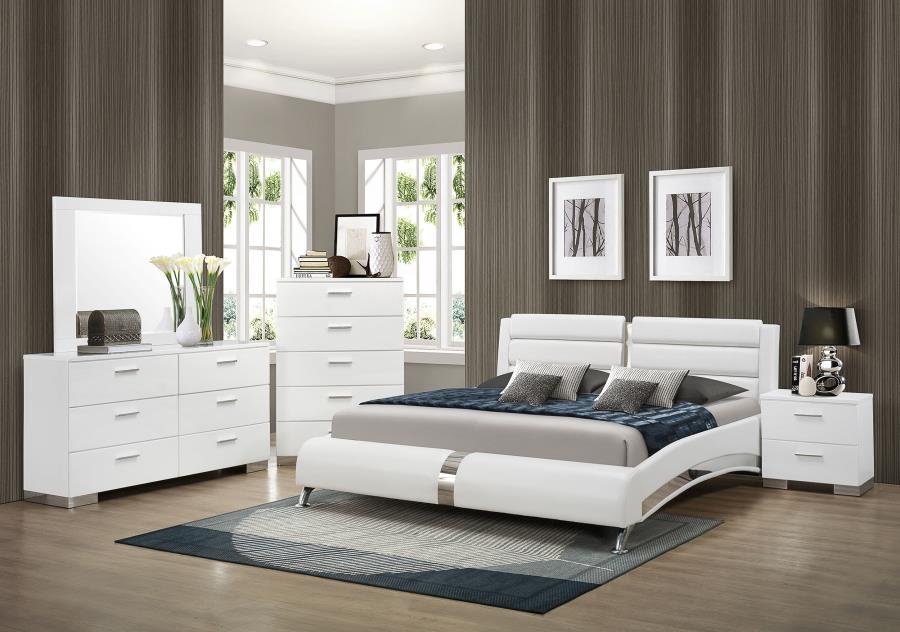 JEREMAINE 5-PIECE QUEEN BEDROOM SET WHITE