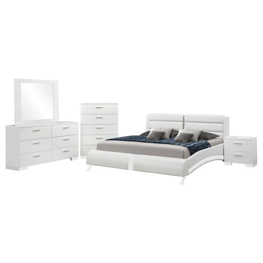 Second image of JEREMAINE 5-PIECE QUEEN BEDROOM SET WHITE