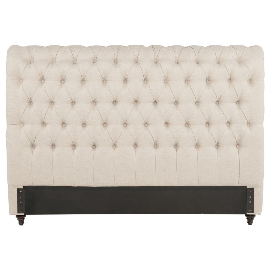 Second image of DEVON 57-INCH UPHOLSTERED CALIFORNIA KING HEADBOARD BEIGE