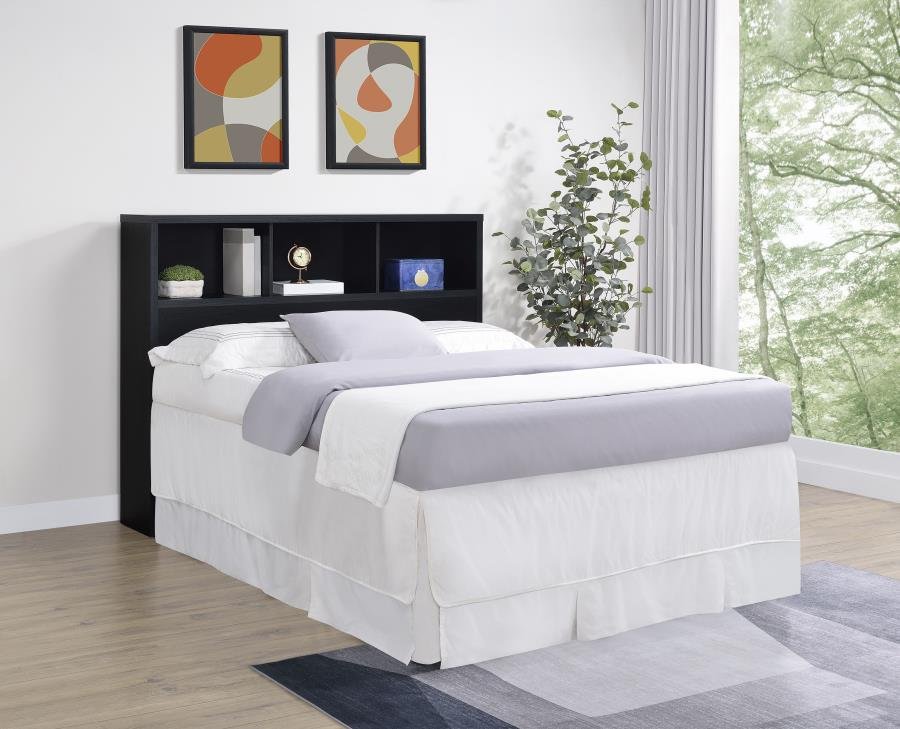 Second image of WESTPARK 49-INCH QUEEN BOOKCASE HEADBOARD BLACK