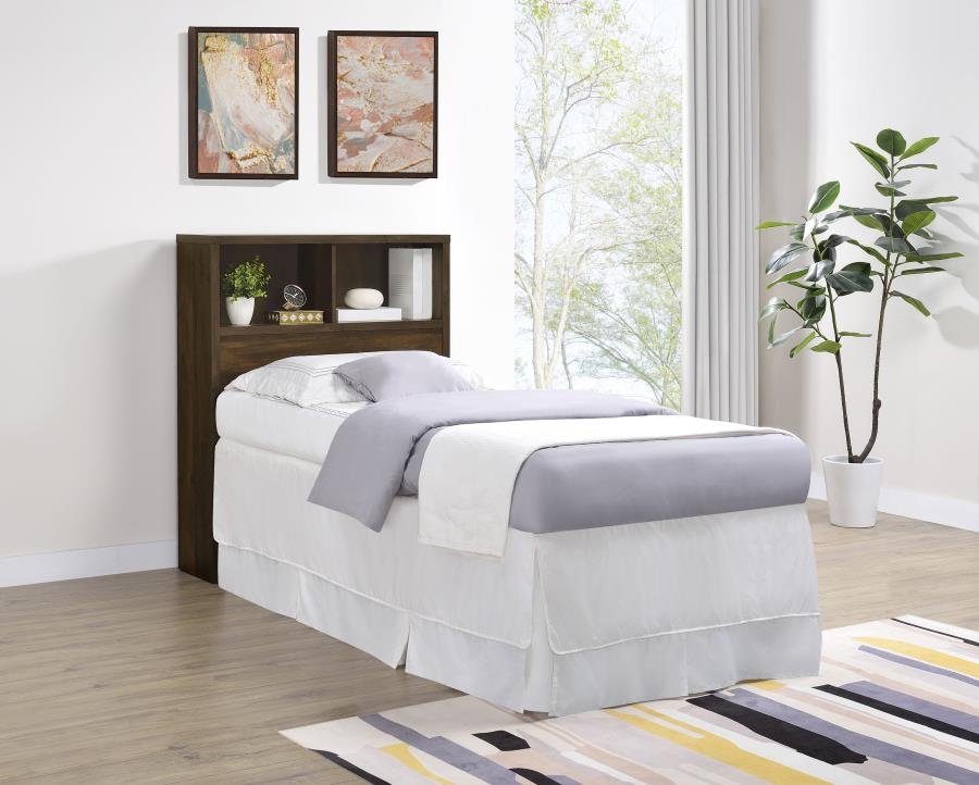 Second image of WESTPARK 49-INCH TWIN BOOKCASE HEADBOARD DARK PINE
