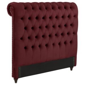 DEVON 57-INCH UPHOLSTERED QUEEN HEADBOARD WINE RED