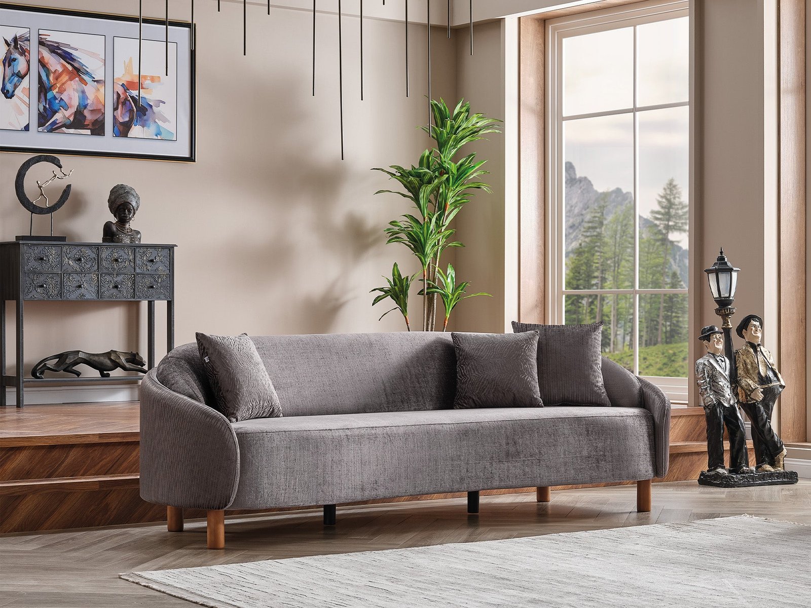 Second image of Alessa Stationary Sofa Grey