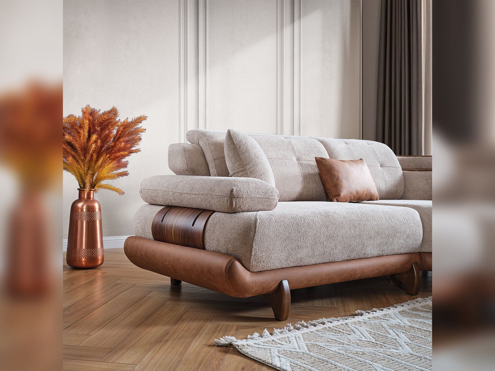 Second image of Allegra Modular Sectional Sofa Cream