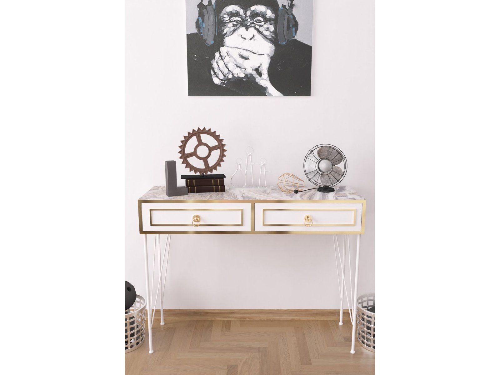 Second image of Ardeno London Consol Table White Marble