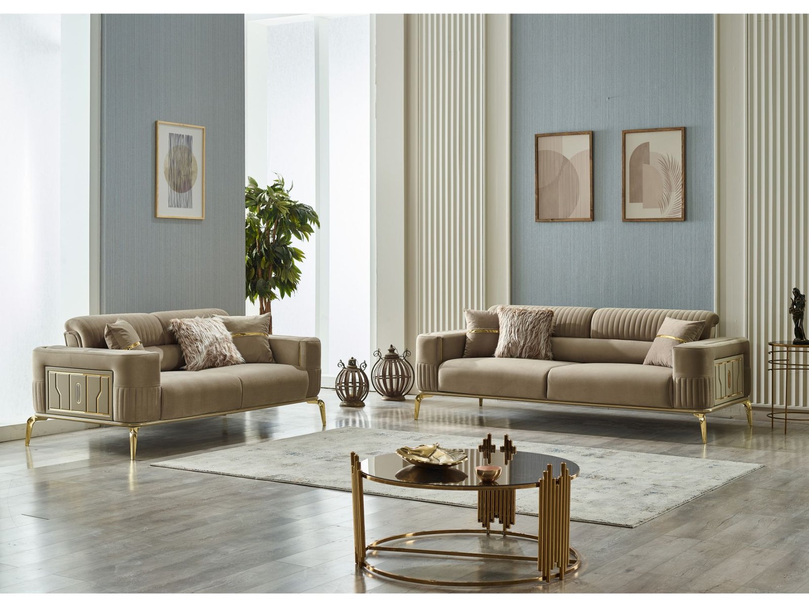 Second image of Armoni 3-pieces (Sofa & Loveseat & Chair) Livingroom Set Beige
