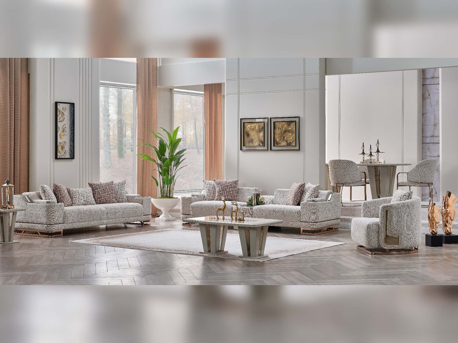 Second image of Asel 4-pieces (Four Seat Sofa & Sofa & 2 Chair) Livingroom