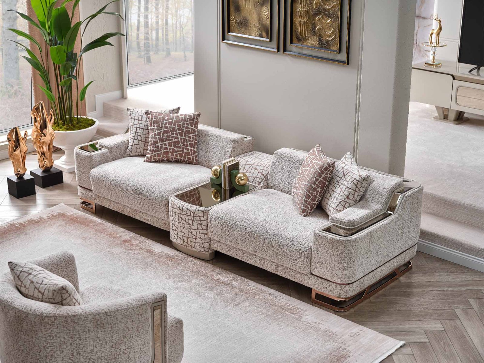 Asel Stationary Four Seat Sofa