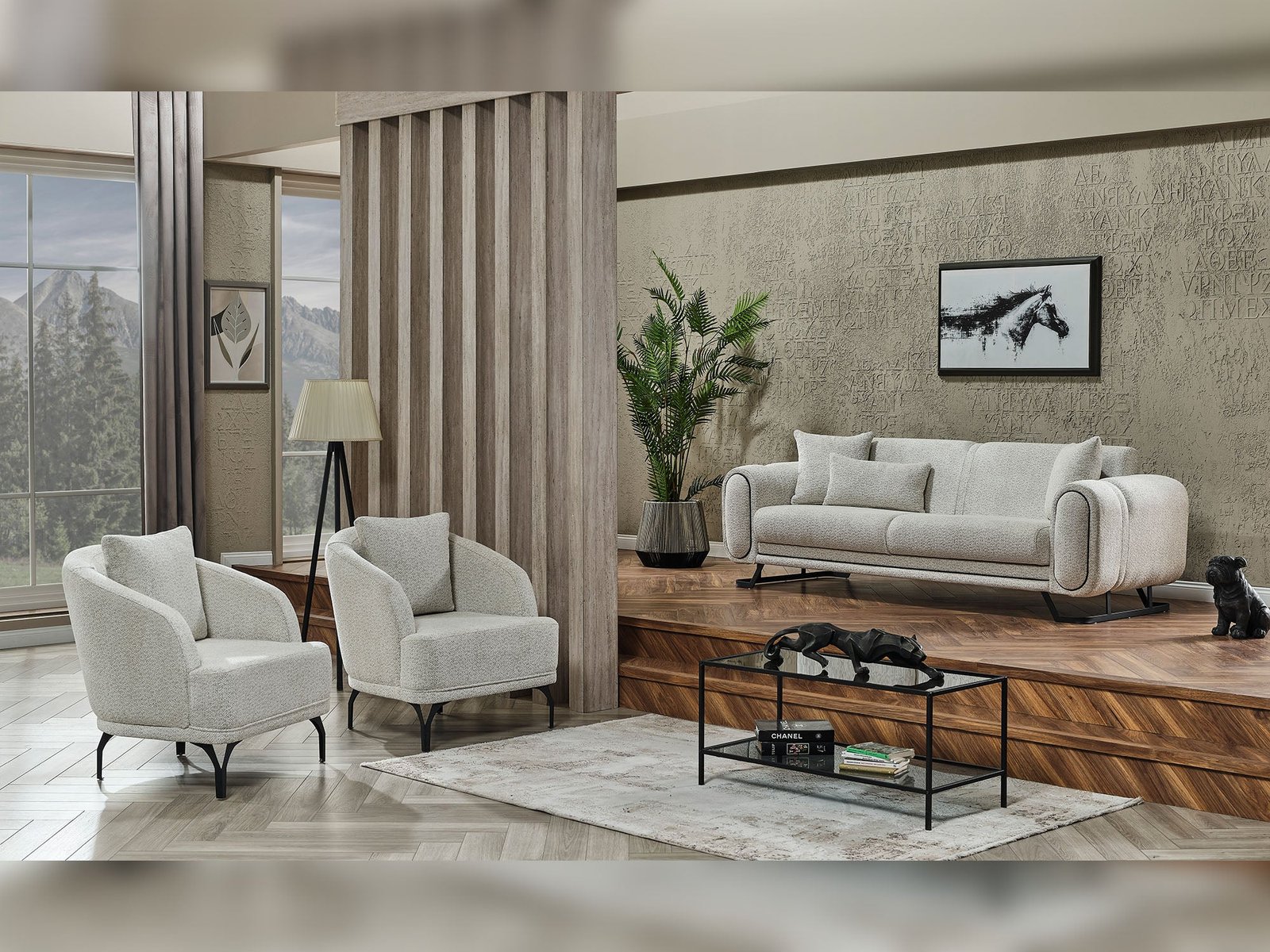 Aura 3-pieces (Sofa & Loveseat & Chair) Livingroom