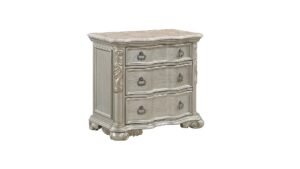 BELLA NIGHTSTAND W/MARBLE CHAMPAGNE