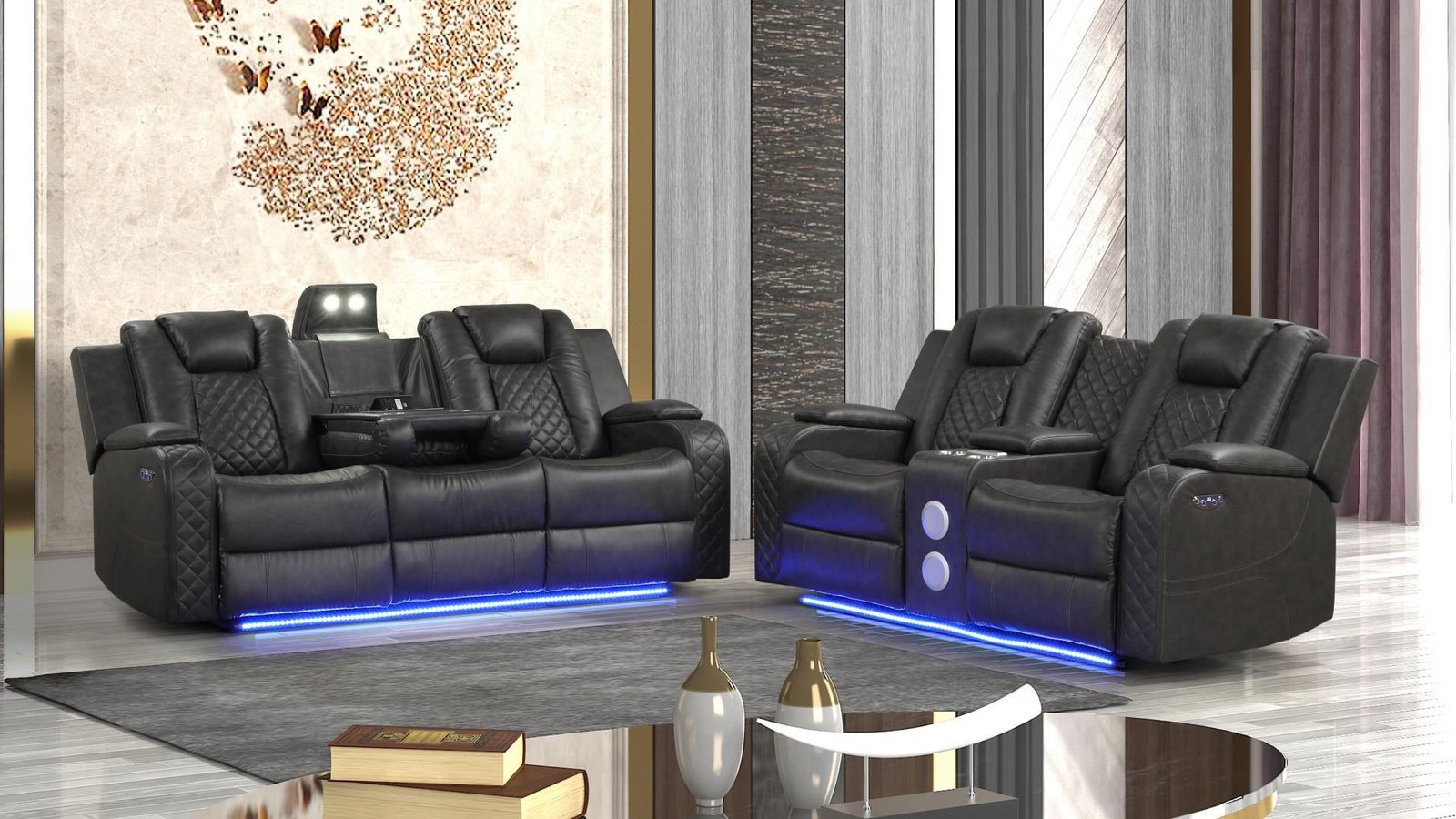 BENZ 2 PC Living Room Sets IN GRAY
