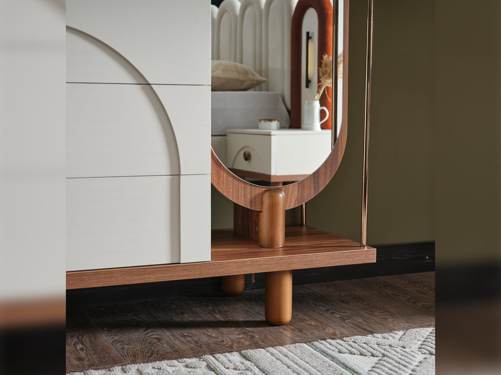 Second image of Bahama Dresser With Mirror & Ottoman