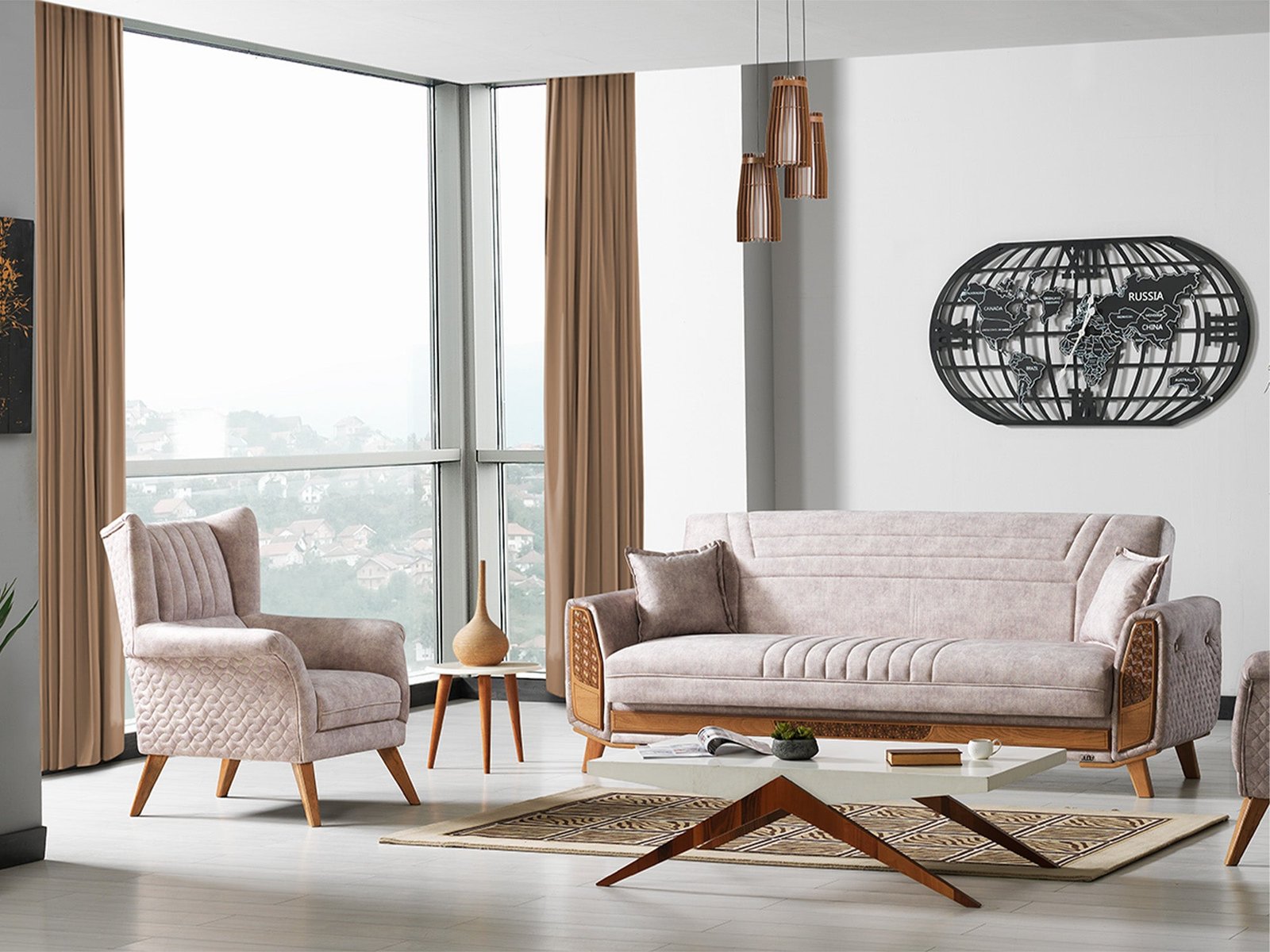Barbaros 3-pieces (Sofa & Loveseat & Chair) Livingroom