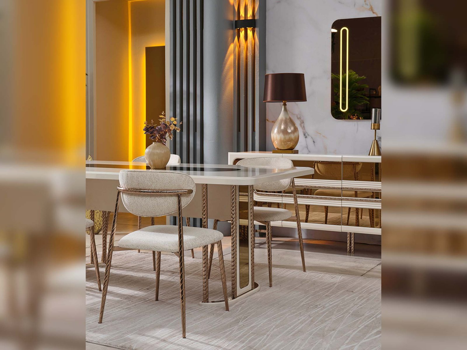 Second image of Bella Diningroom (Consol With Mirror & Dining Table & 6 Dining Chair)