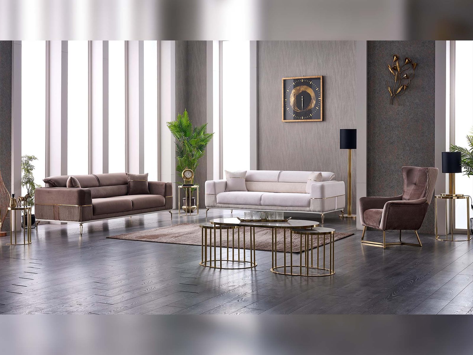 Berlin 4-pieces (2 Sofa & 2 Chair) Livingroom