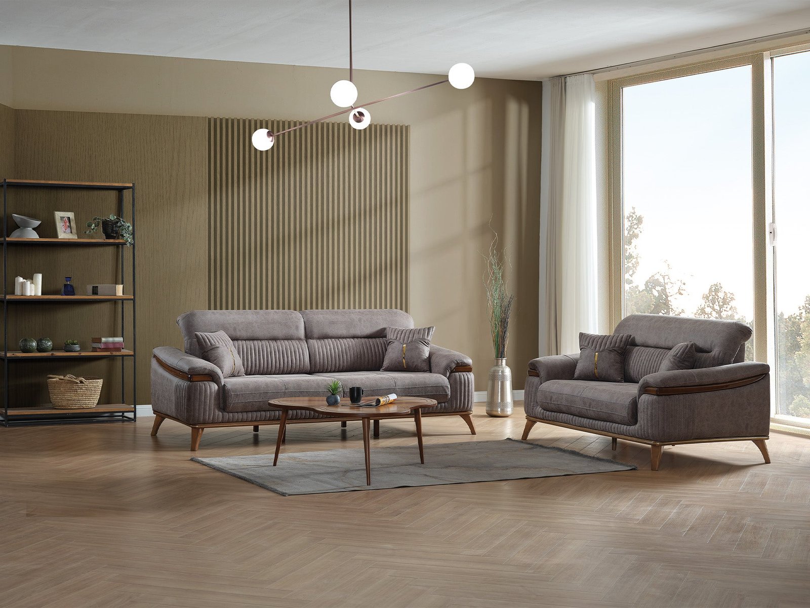 Second image of Beta 3-pieces (Sofa & Loveseat & Chair) Livingroom Set Fume