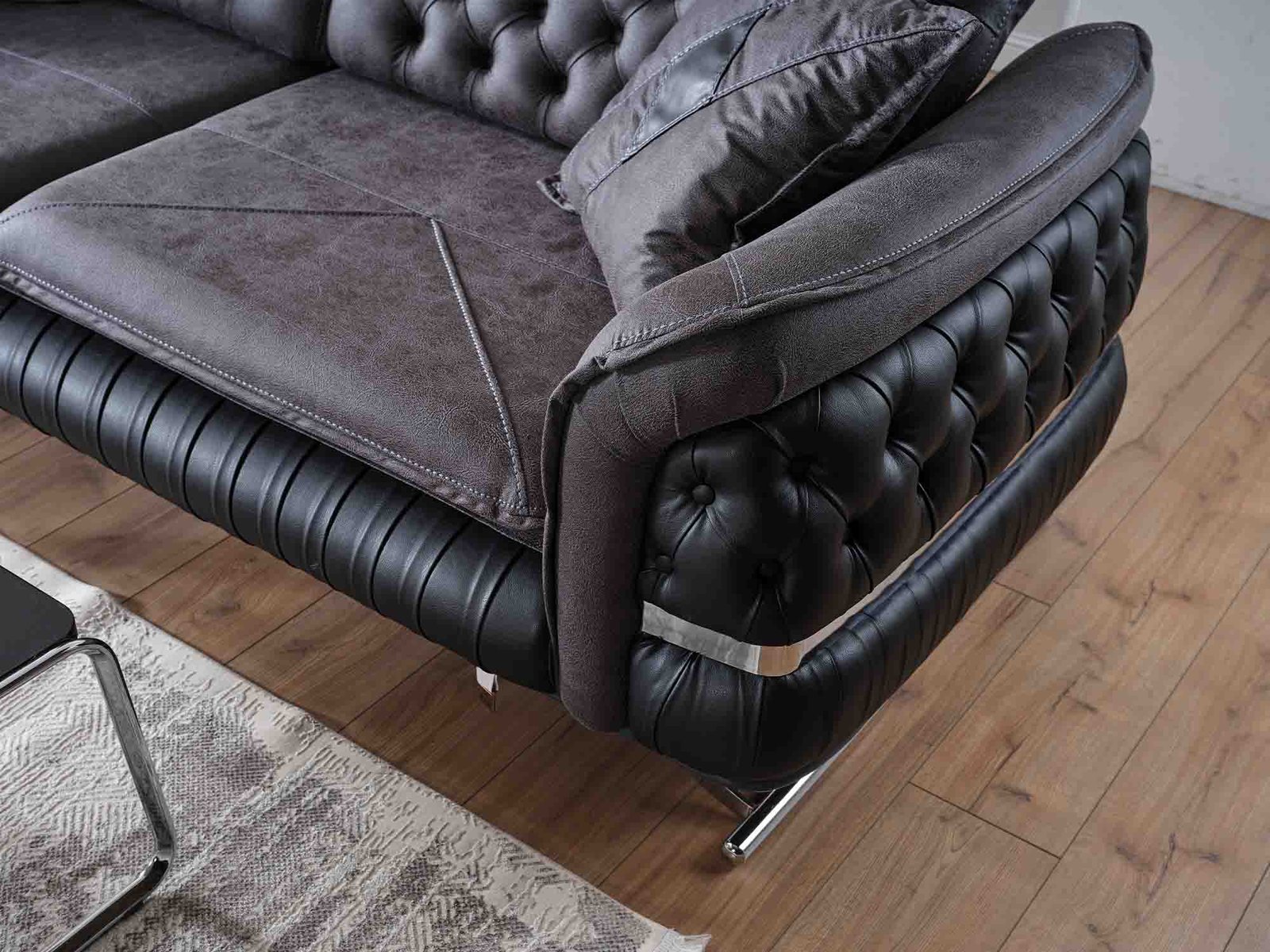 Second image of Bravo Convertible Loveseat Black