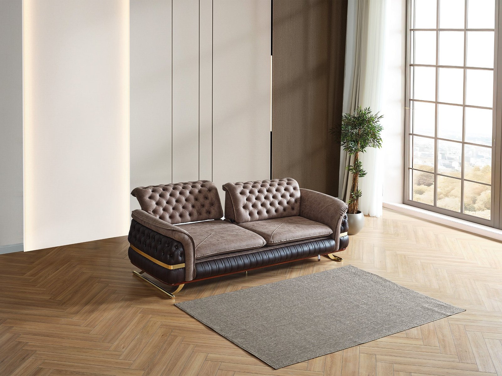 Second image of Bravo Convertible Sofa Brown