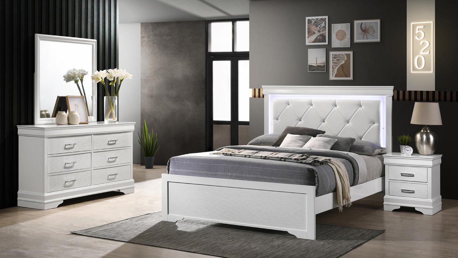 Second image of BROOKLYN TWIN 4 PC BEDROOM SET IN WHITE
