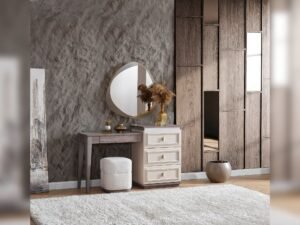 Carmen Dresser With Mirror & Ottoman