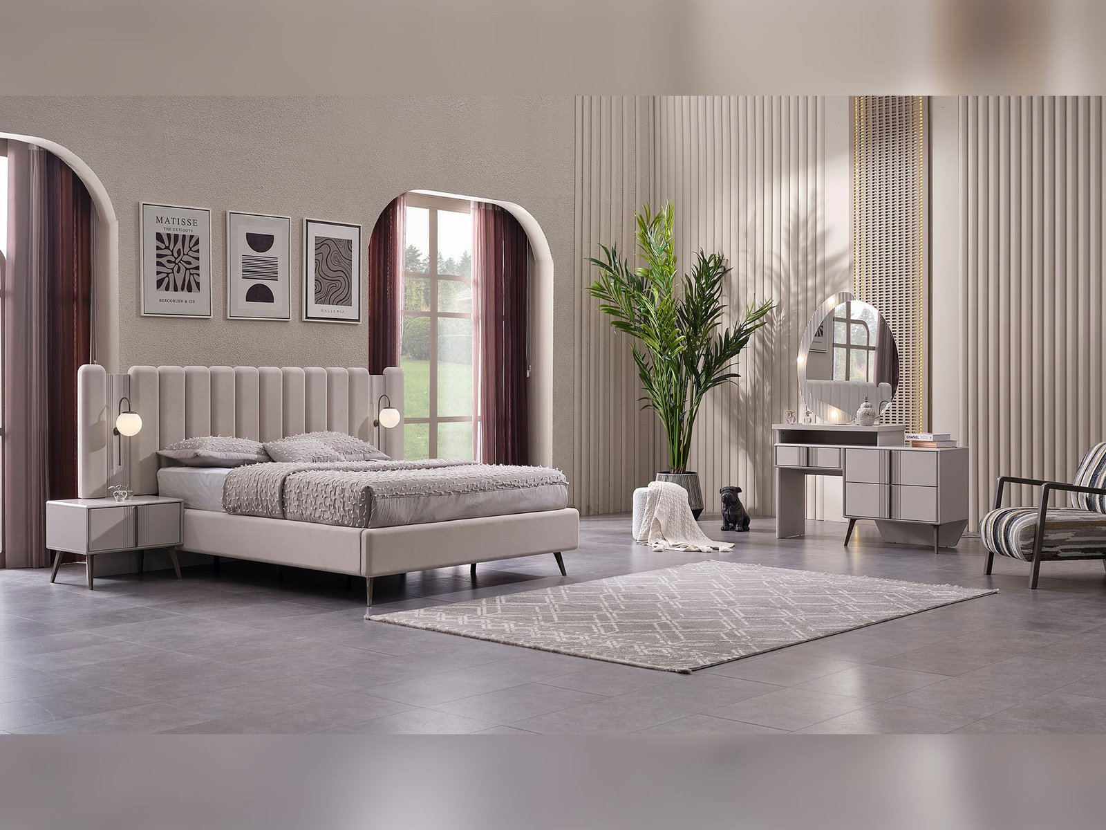 Second image of Cenova Bedroom (Queen Frame With Headboard & Dresser With Mirror & 2 Nightstand)