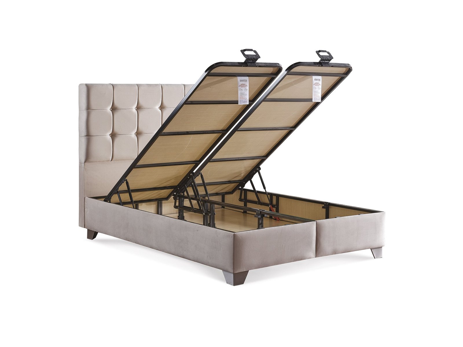 Second image of Cenova Storage Bed With Headboard Cream