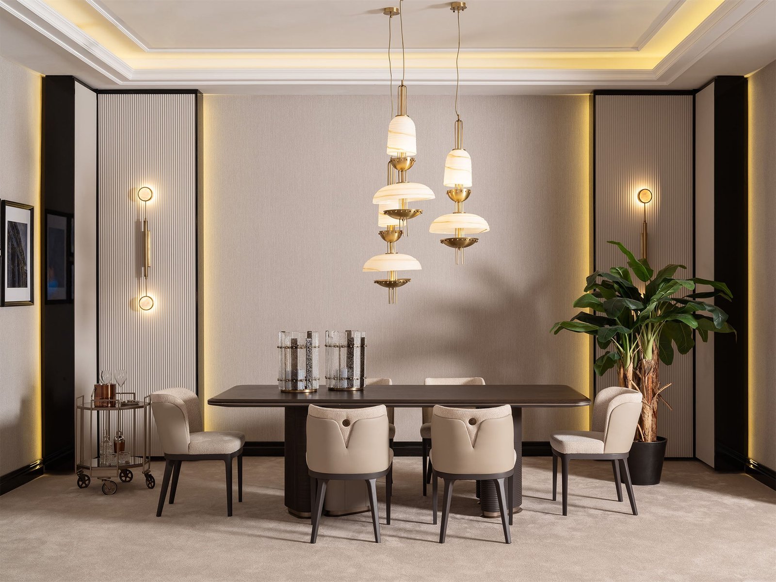 Second image of Corte Diningroom (Consol With Mirror & Dining Table & 6 Dining Chair)
