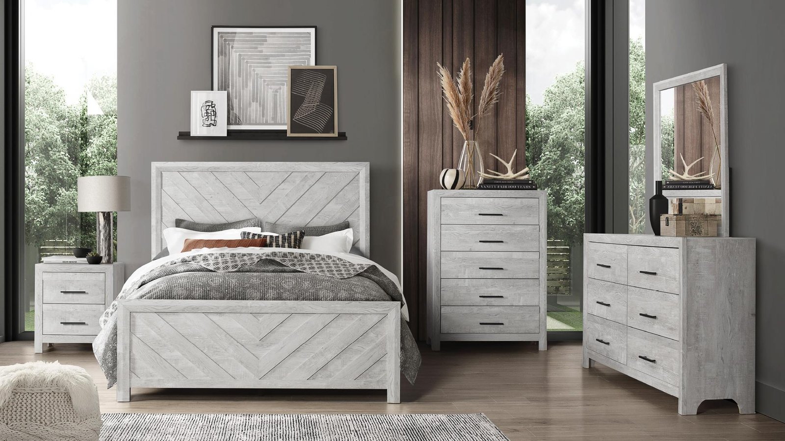 Second image of DENVER FULL 4 PC BEDROOM SET RUSTIC NATURAL