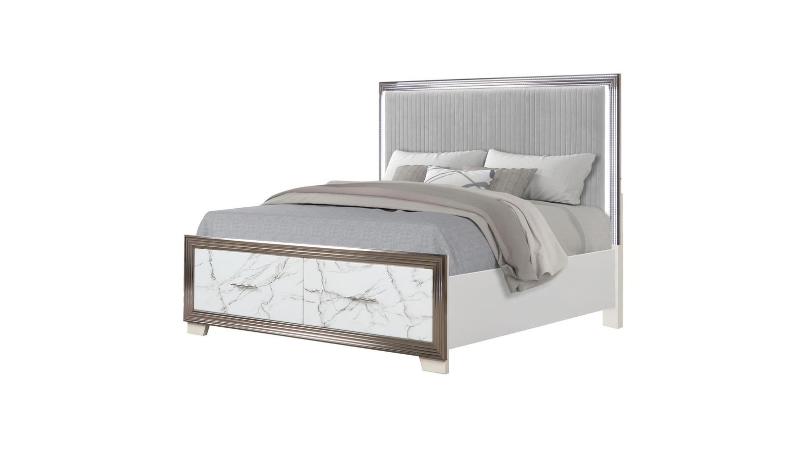 Second image of DESIRE KING 4 PC BEDROOM SET IN WHITE