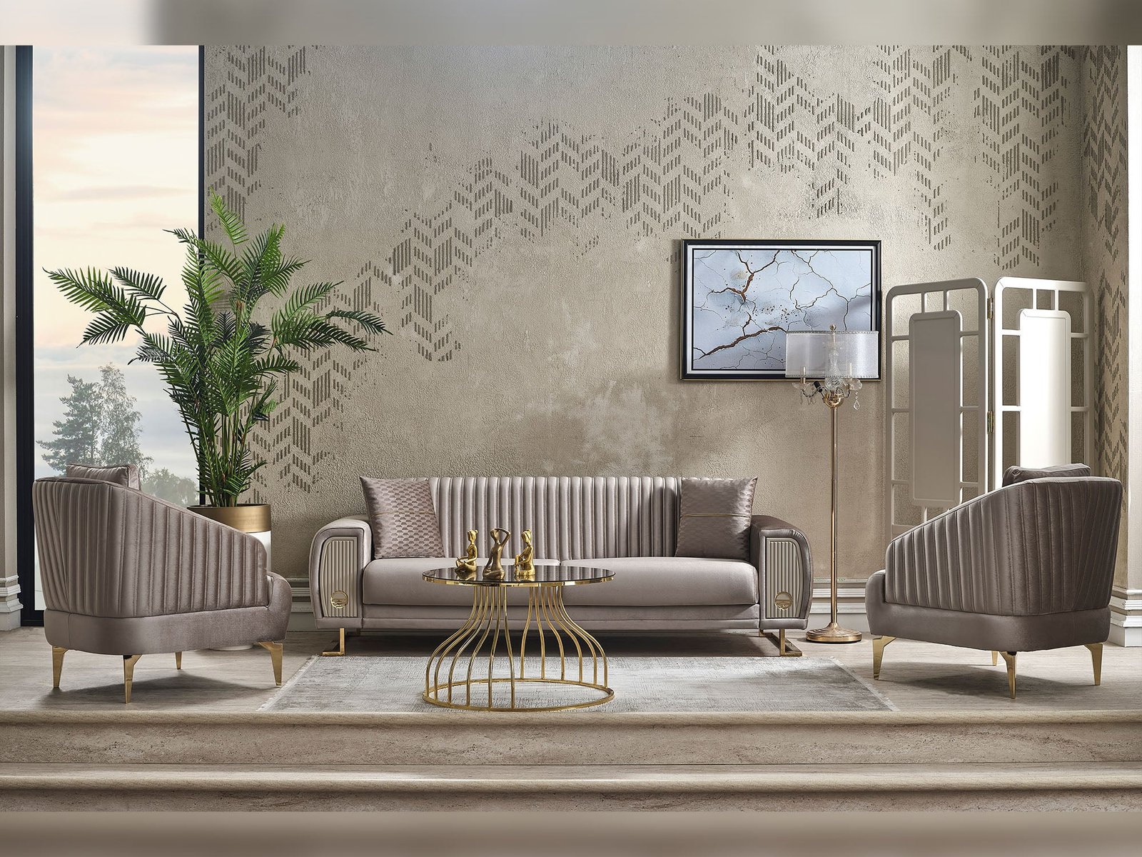 Damla Ser Convertible Loveseat