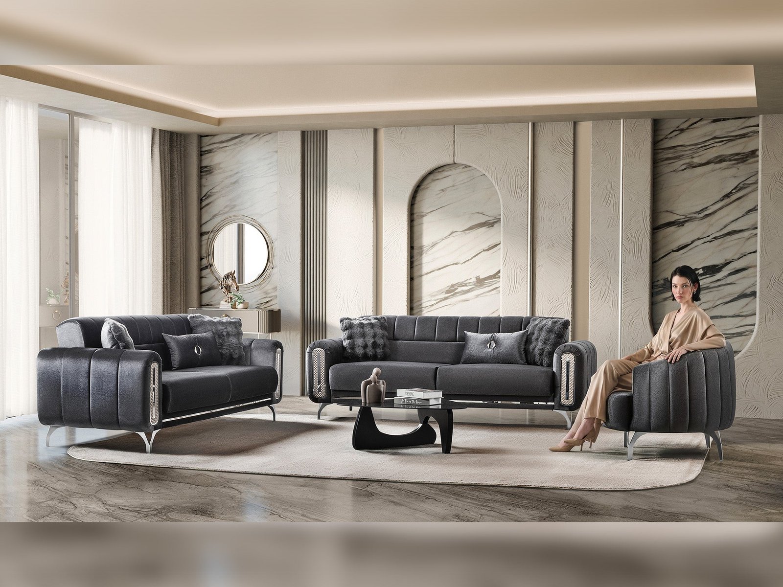 Second image of Dior 3-pieces (Sofa & Loveseat & Chair) Livingroom Set