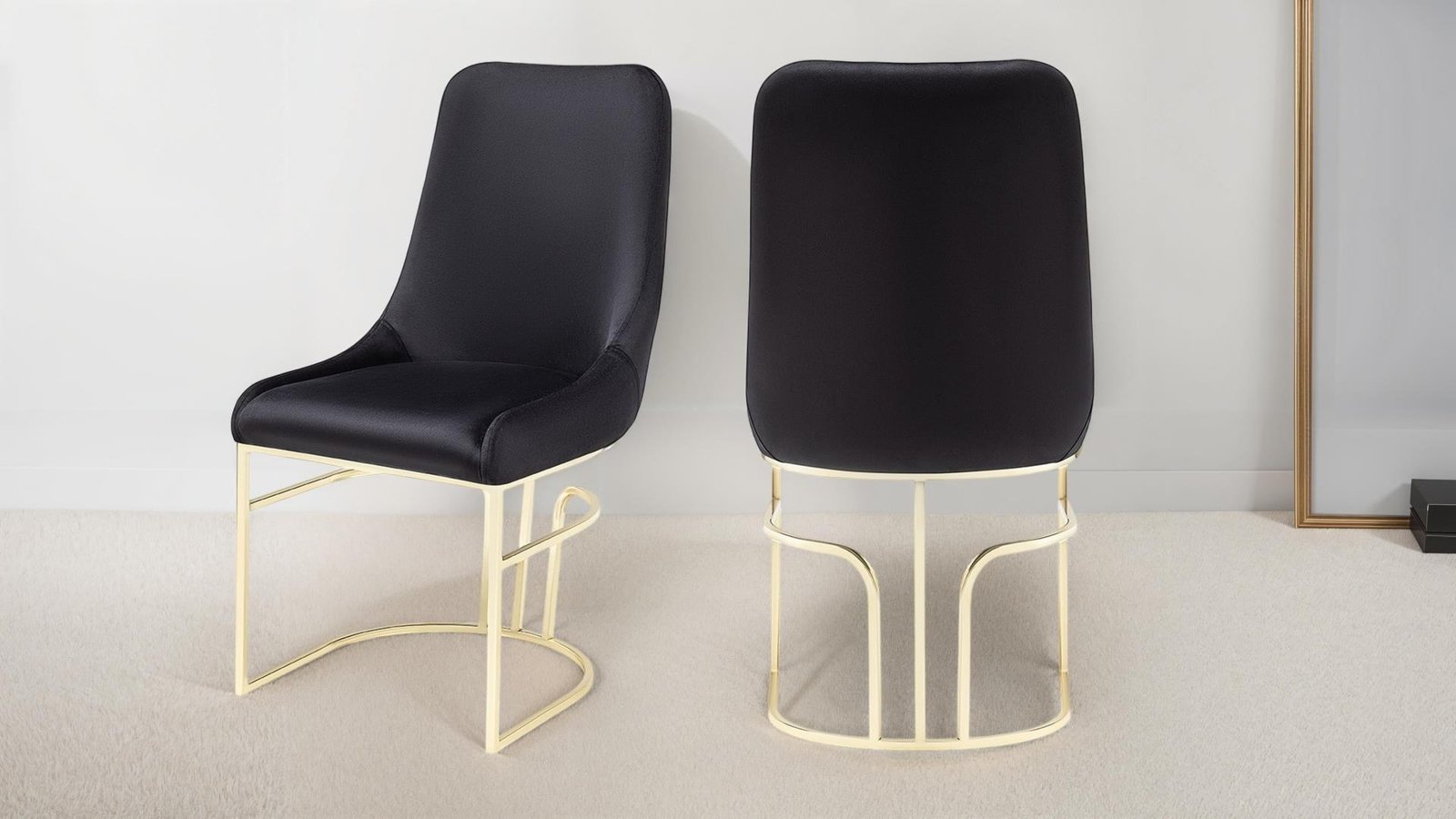 Second image of EMRALD GOLD LEGS BEIGE - 2 CHAIRS PER BOX