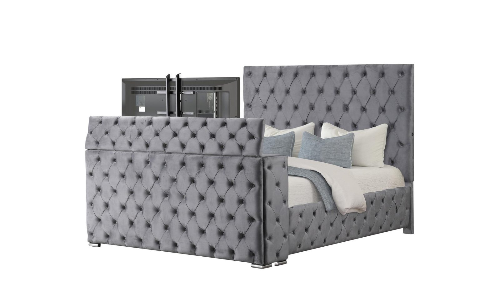 Second image of ENCORE KING 4PC VANITY BEDROOM SET IN GRAY