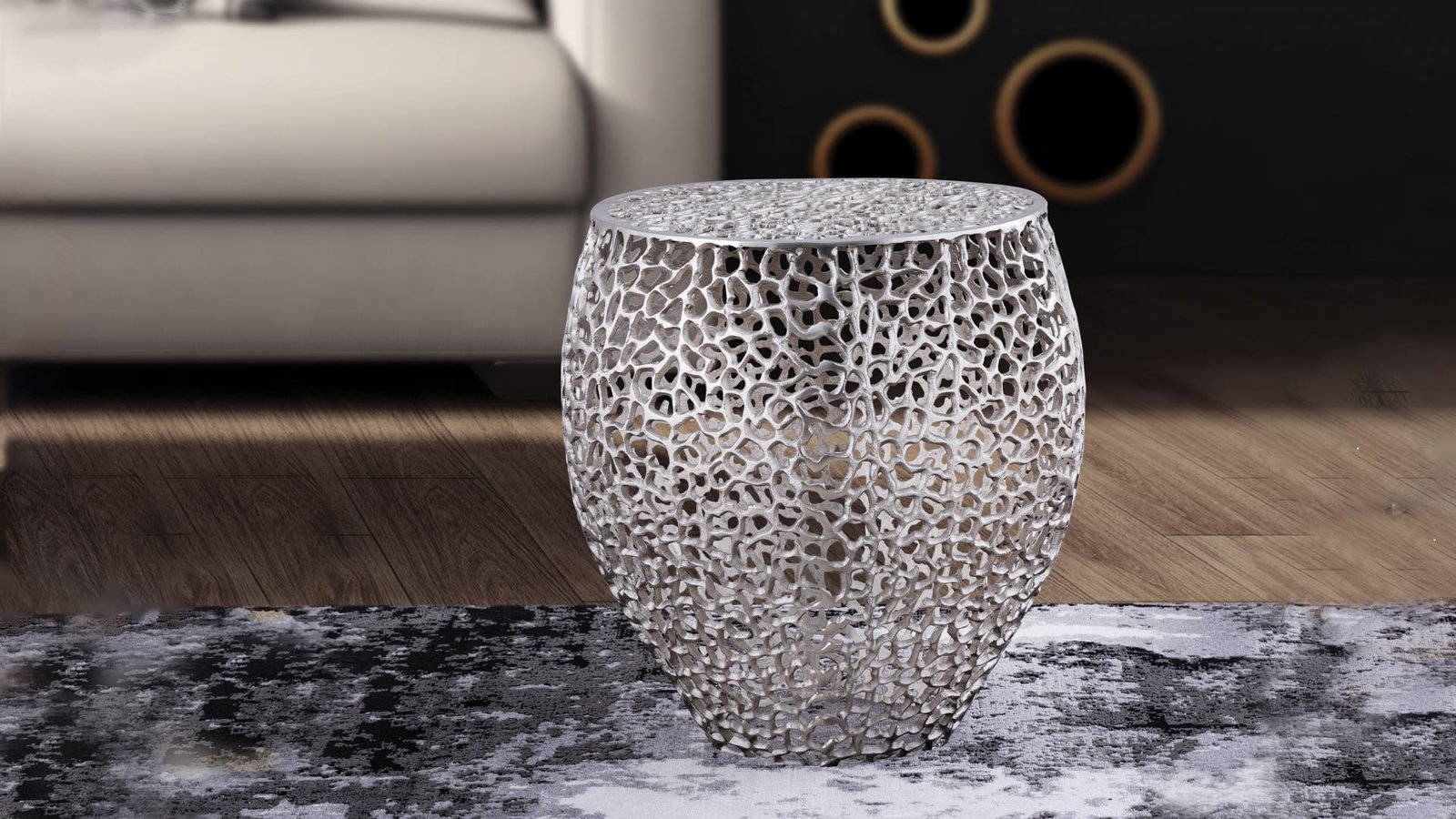 ET3403-18 SIDE TABLE SILVER