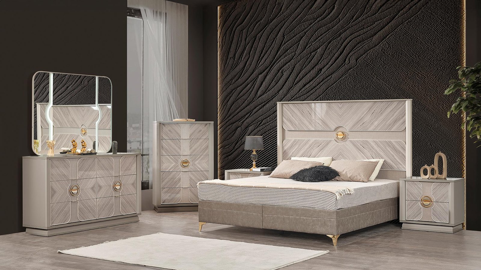 Second image of ETERNITY KING 4 PC BEDROOM SET IN BEIGE