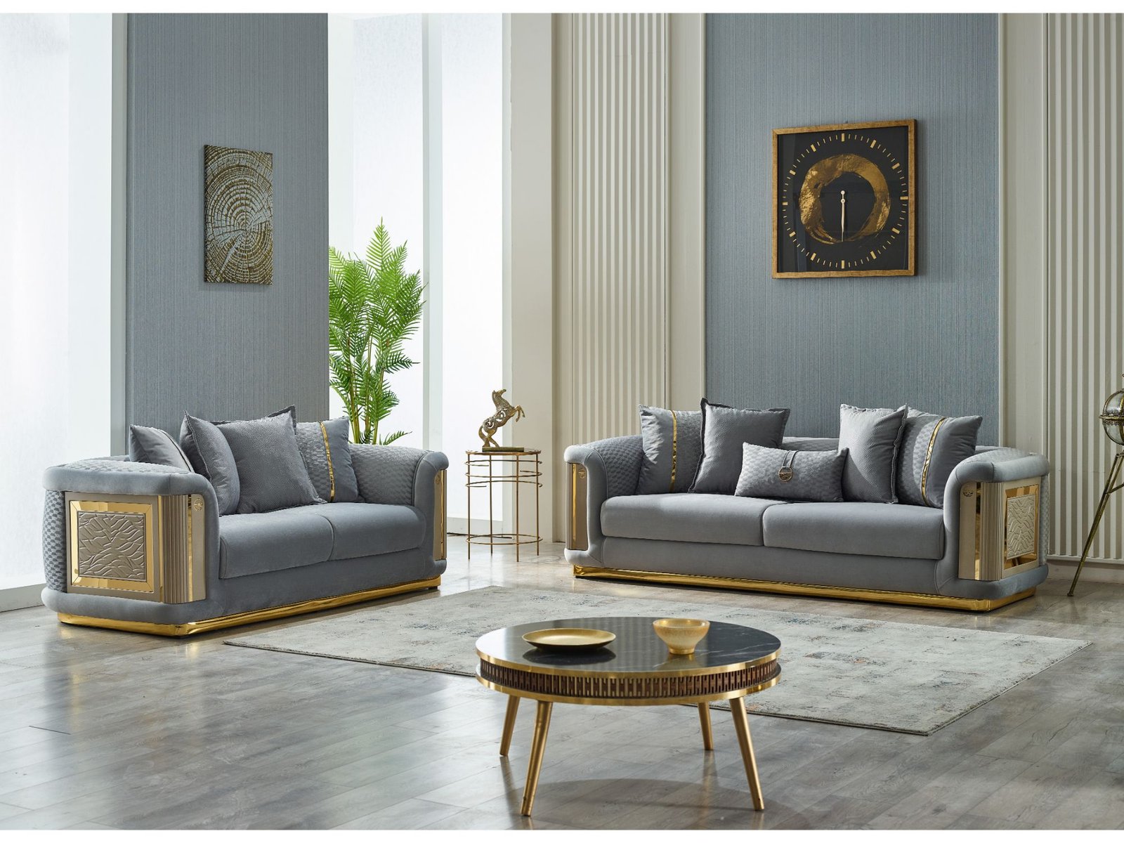 Second image of Elegance Stationary Loveseat Light Grey