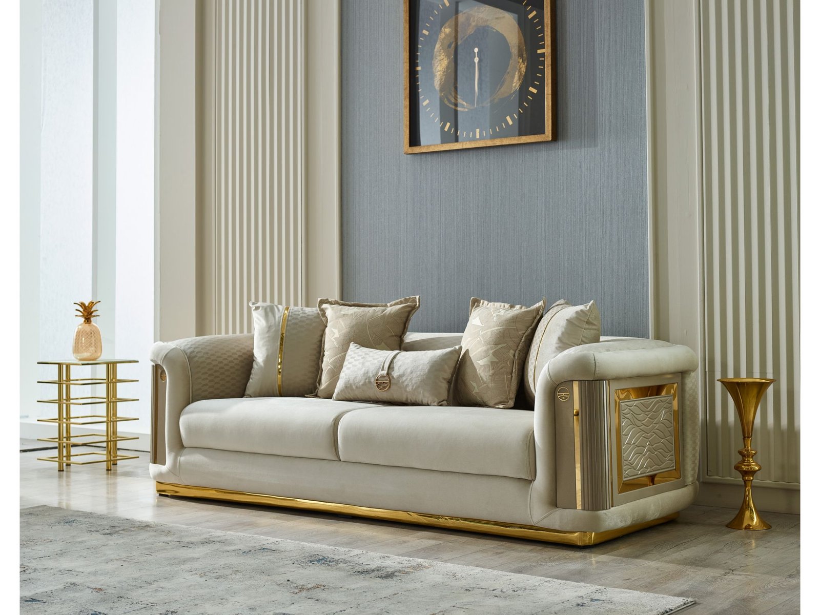 Second image of Elegance Stationary Sofa Cream