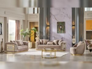 Elegance 3-pieces (Sofa & Loveseat & Chair) Livingroom Set Beige