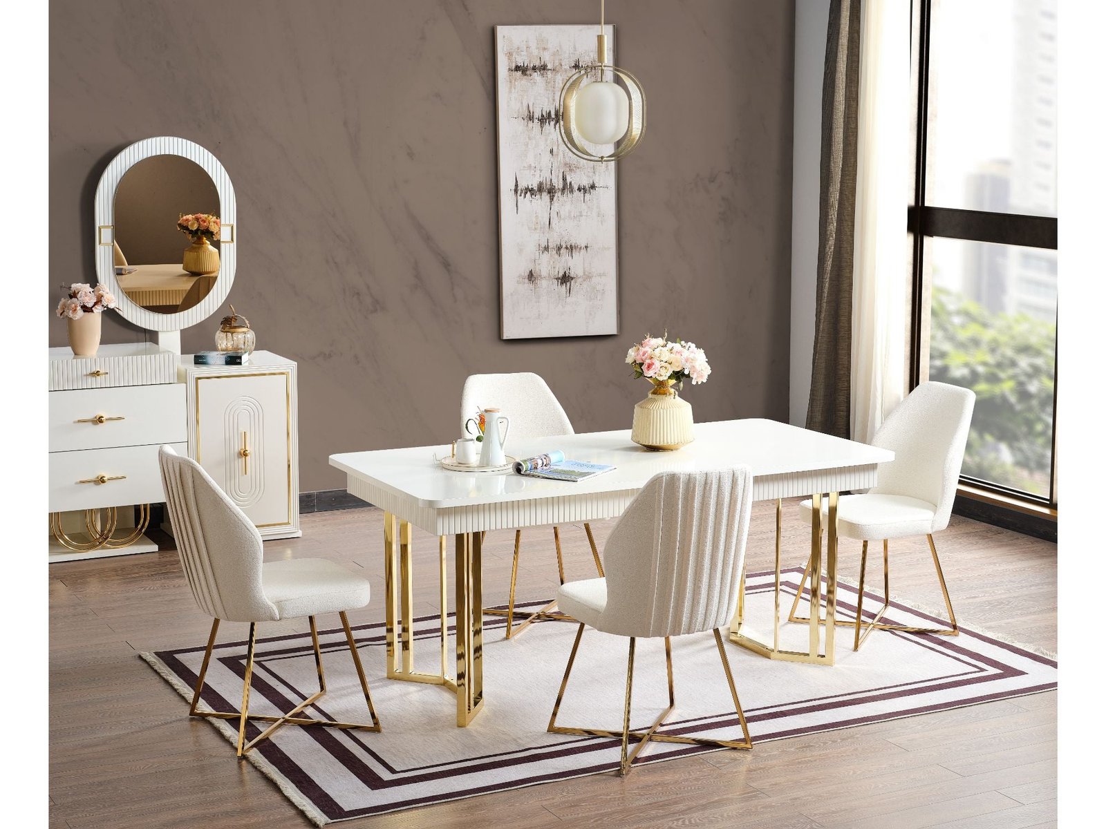 Second image of Marsel Diningroom (Consol With Mirror & Dining Table & 6 Dining Chair)