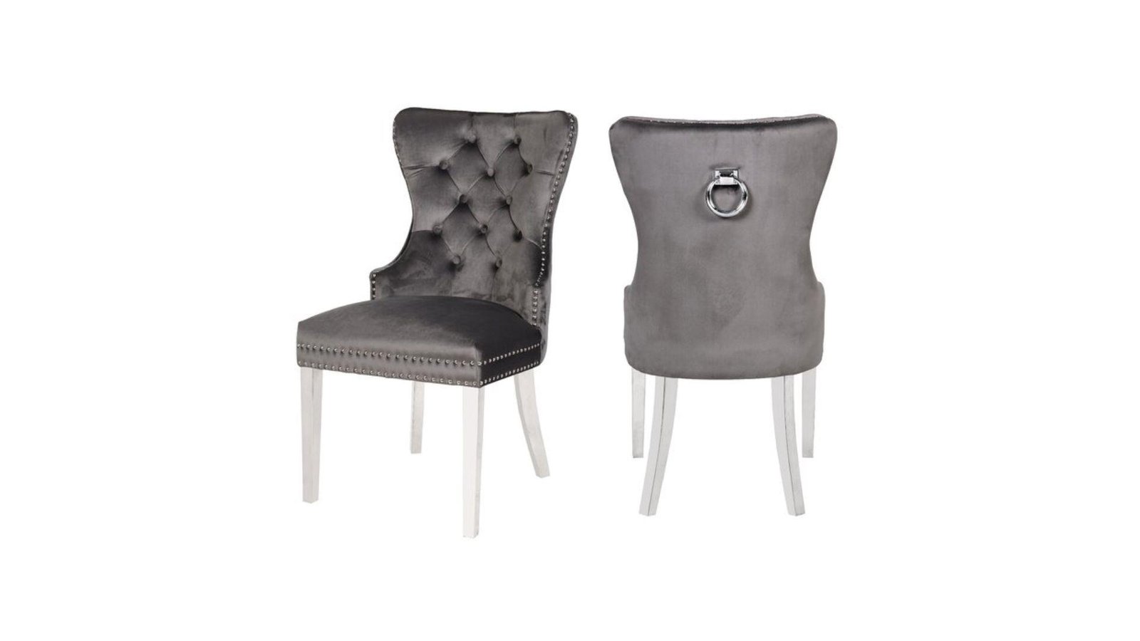 ERICA STAINLESS STEEL LEGS DARK GRAY - 2 CHAIRS PER BOX