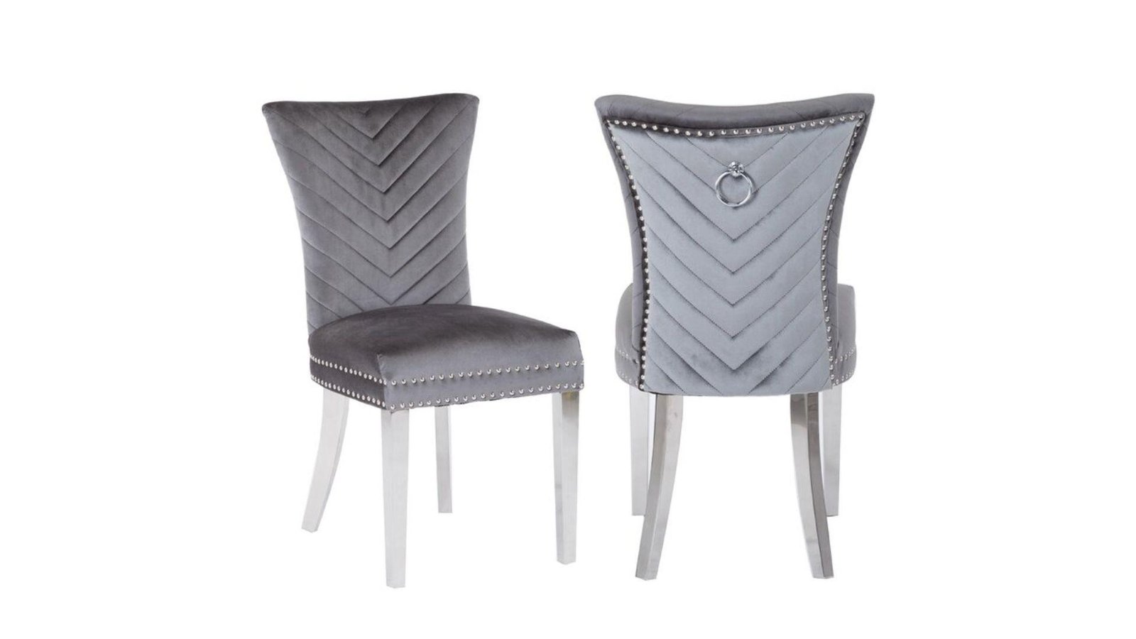 EVA STAINLESS STEEL LEGS DARK GRAY - 2 CHAIRS PER BOX