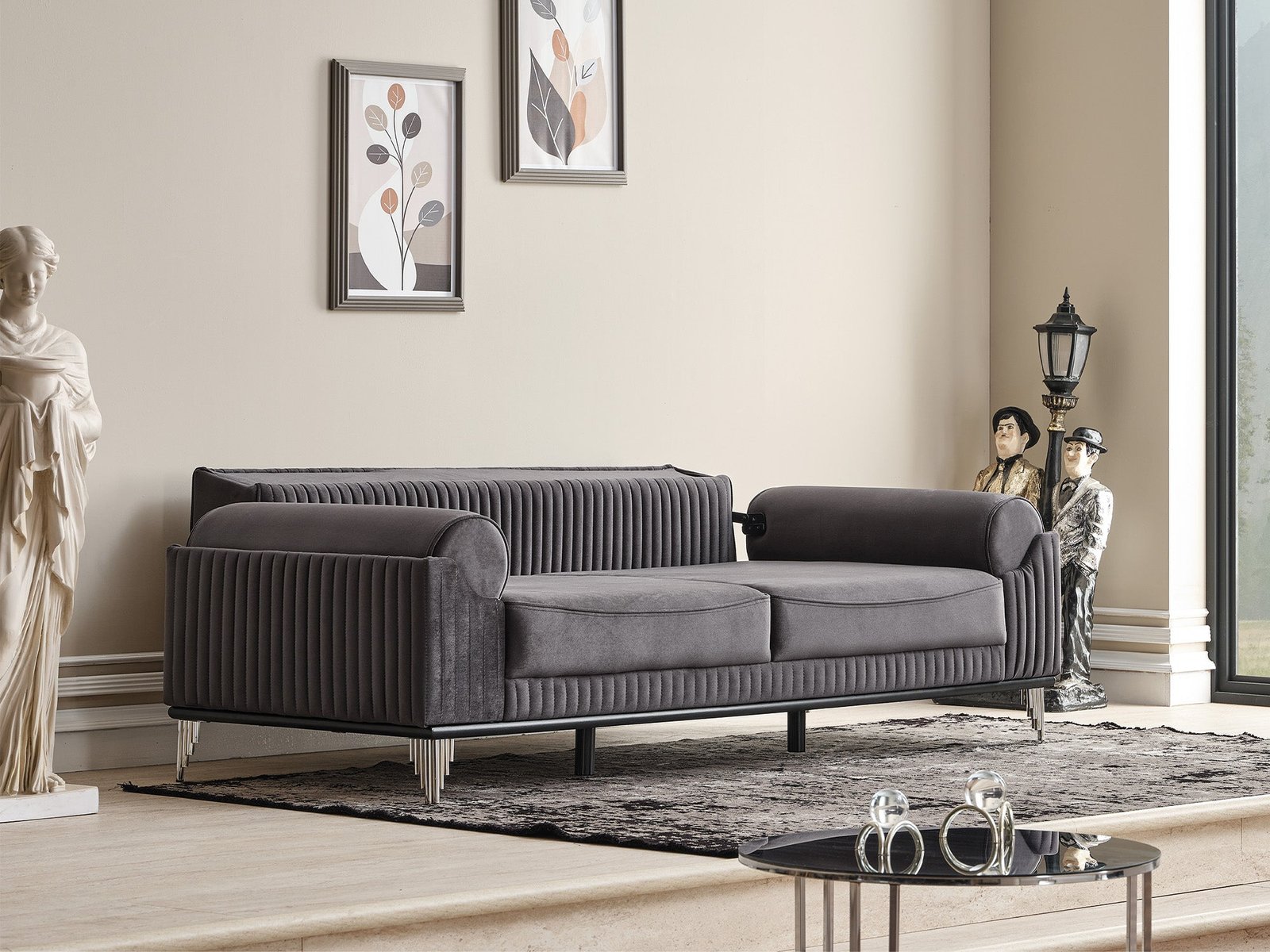 Second image of Everest Convertible Sofa Grey