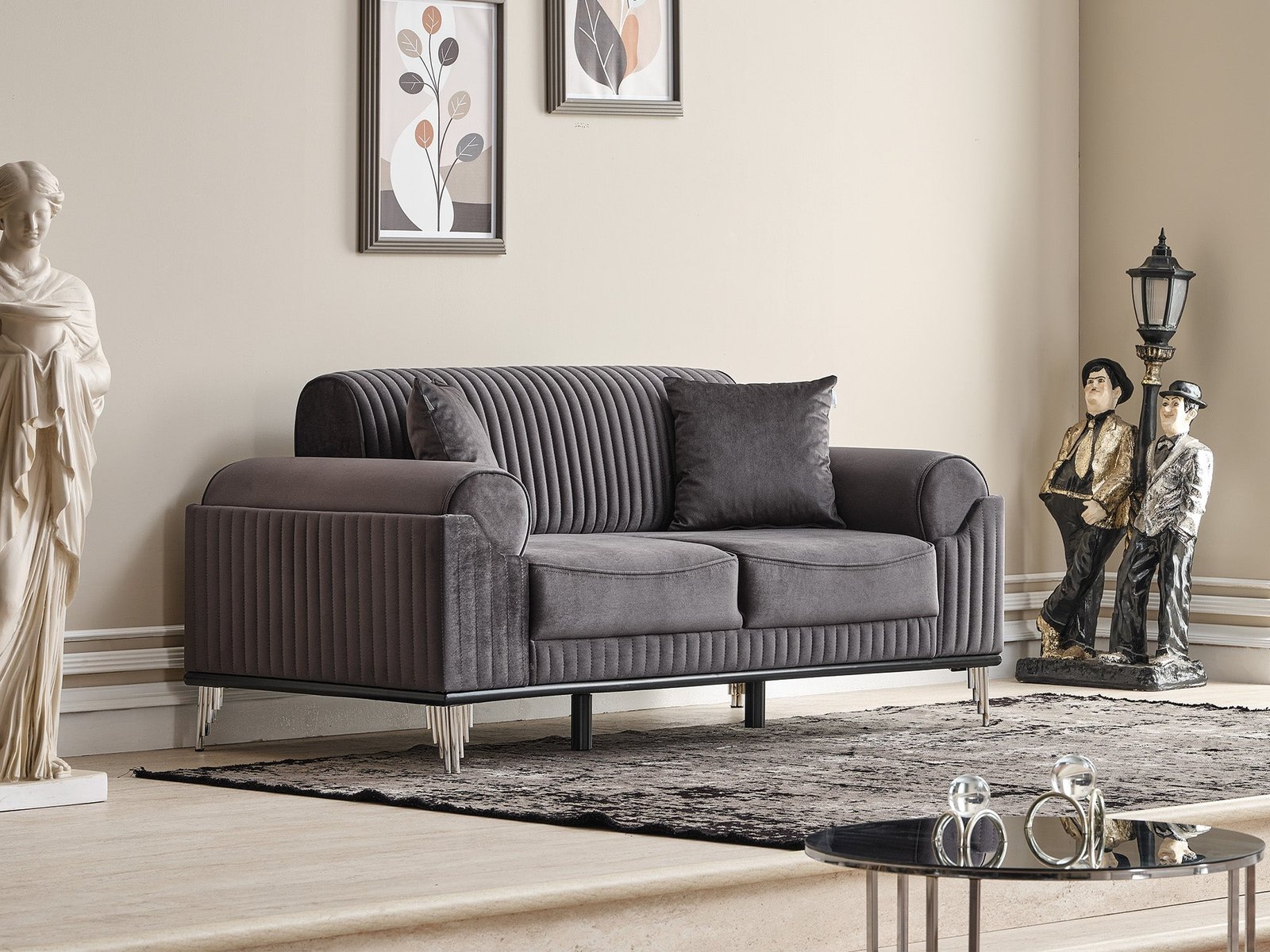 Second image of Everest Convertible Loveseat Grey
