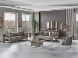 Gokce 4-pieces (2 Sofa & 2 Chair) Livingroom Set Grey
