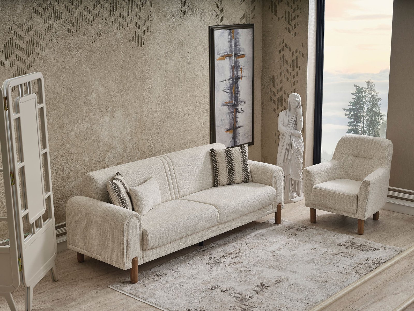 Second image of Gold 3-pieces (Sofa & Loveseat & Chair) Livingroom