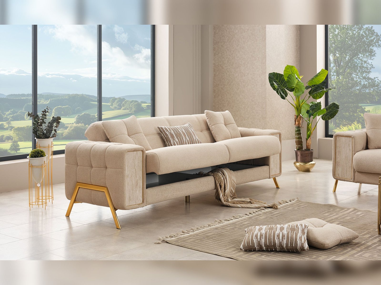 Second image of Guido Convertible Loveseat